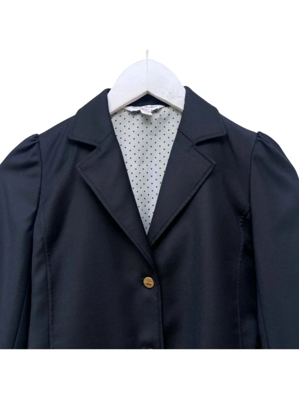 Brooks Brothers Girls Size 12 Navy Wool Blazer Gold Button School Preppy Jacket